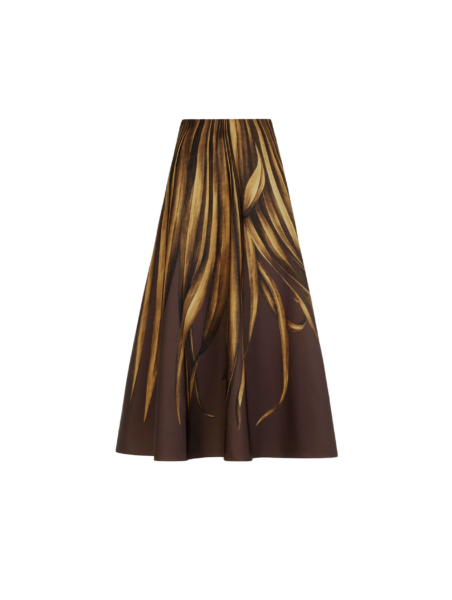 Oscar de la Renta Palm Leaves Faille Skirt - Skirts - American Luxury Evening Wear at Luxury Shoes 