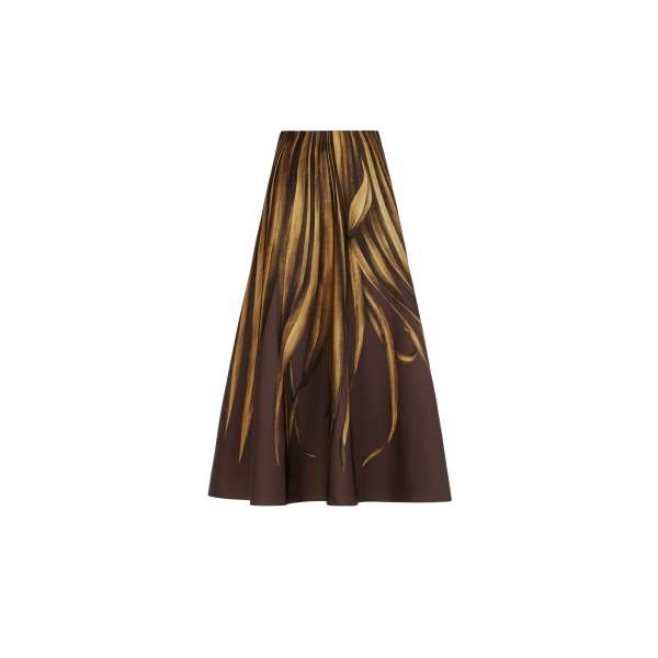 Oscar de la Renta Palm Leaves Faille Skirt - Skirts - American Luxury Evening Wear at Luxury Shoes 