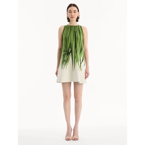 Oscar de la Renta Palm Leaves Jacquard Shift Dress - Dresses - American Luxury Evening Wear at Luxury Shoes 