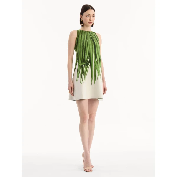 Oscar de la Renta Palm Leaves Jacquard Shift Dress - Dresses - American Luxury Evening Wear at Luxury Shoes 