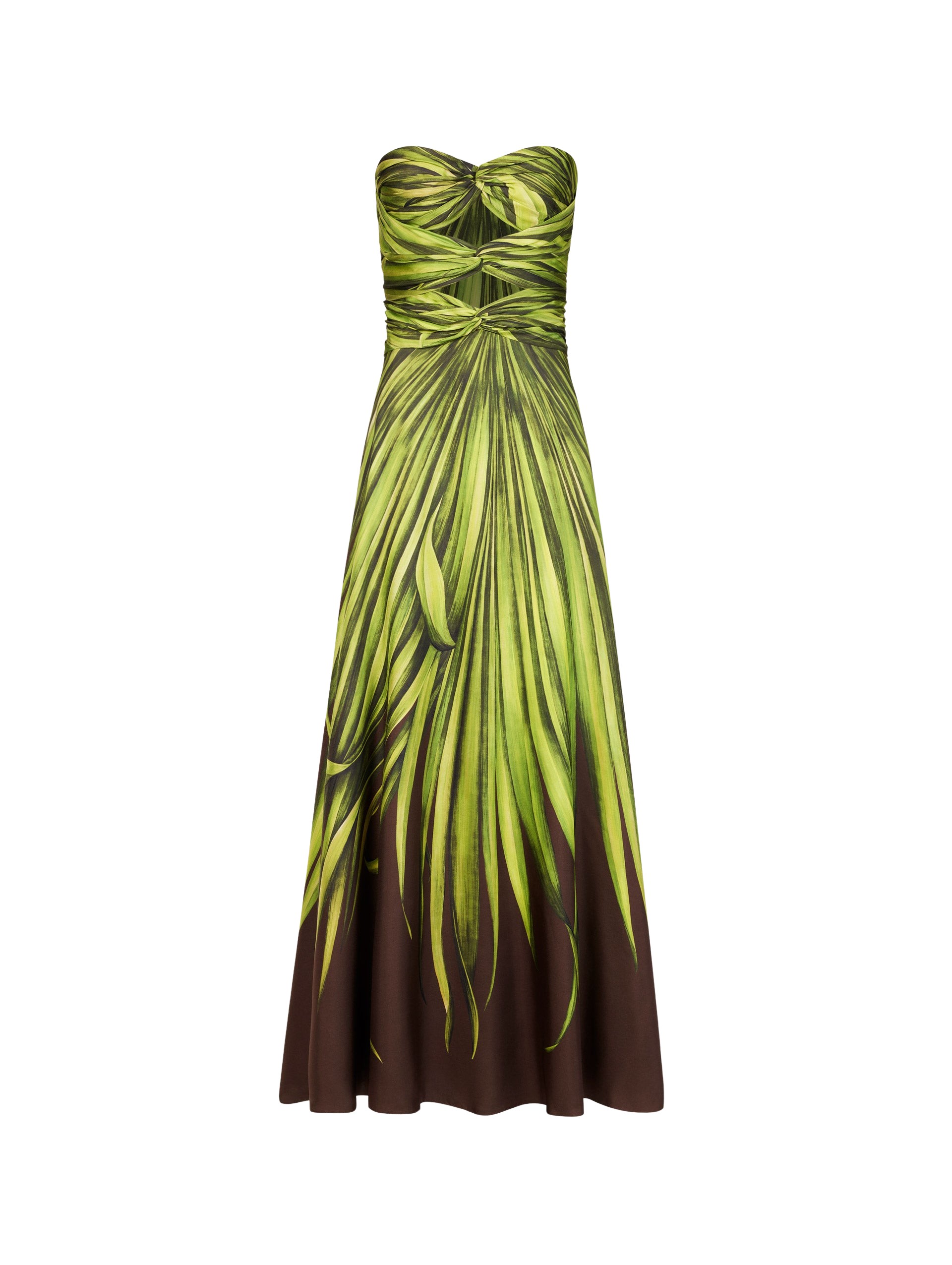 Oscar de la Renta Palm Leaves Silk Twill Cocktail Dress - Dresses - American Luxury Evening Wear at Luxury Shoes 