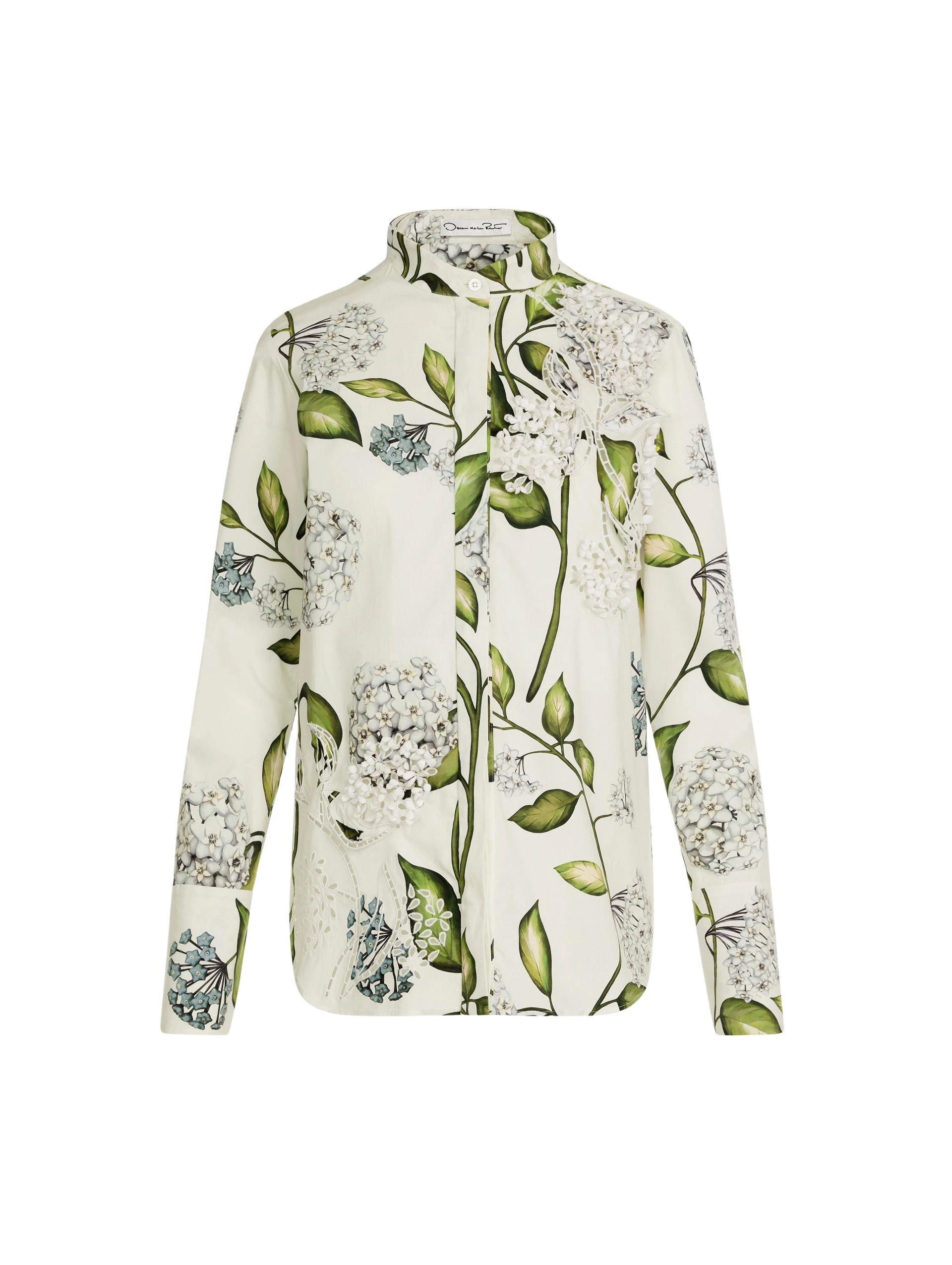 Oscar-de-la-Renta-Porcelain-Flower-Cotton-Poplin-Blouse-Tops74140_nobg Oscar de la Renta Porcelain Flower Cotton Poplin Blouse - Tops - American Luxury Evening Wear at Luxury Shoes
