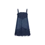 Oscar de la Renta Porcelain Flower Cutout Denim Dress - Dresses - American Luxury Evening Wear at Luxury Shoes 