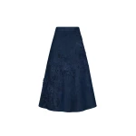 Oscar de la Renta Porcelain Flower Cutout Denim Skirt - Skirts - American Luxury Evening Wear at Luxury Shoes 