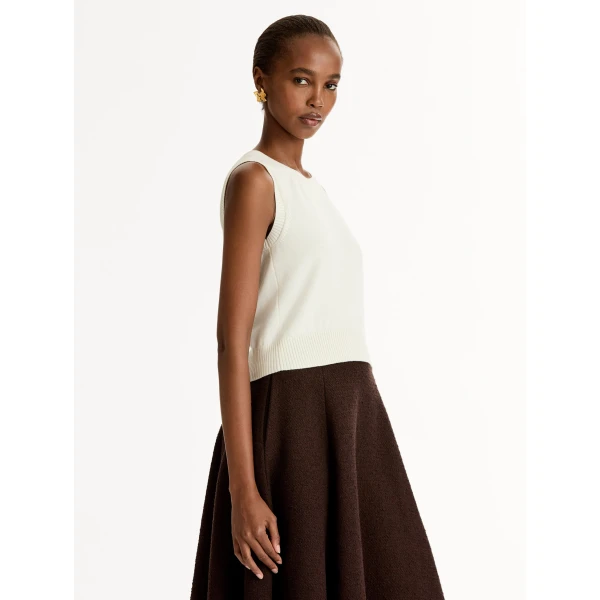 Oscar de la Renta Porcelain Flower Guipure Insert Tank - Tops - American Luxury Evening Wear at Luxury Shoes 
