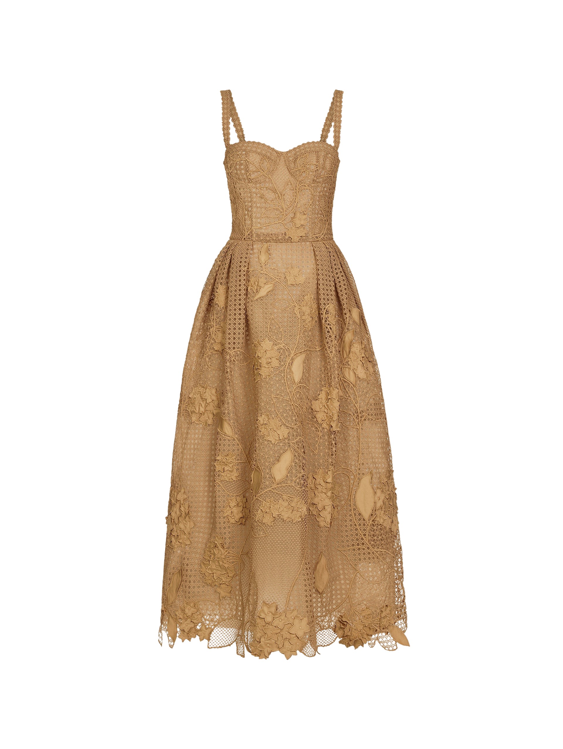 Oscar de la Renta Porcelain Flower Guipure Lattice Cocktail Dress - Dresses - American Luxury Evening Wear at Luxury Shoes 