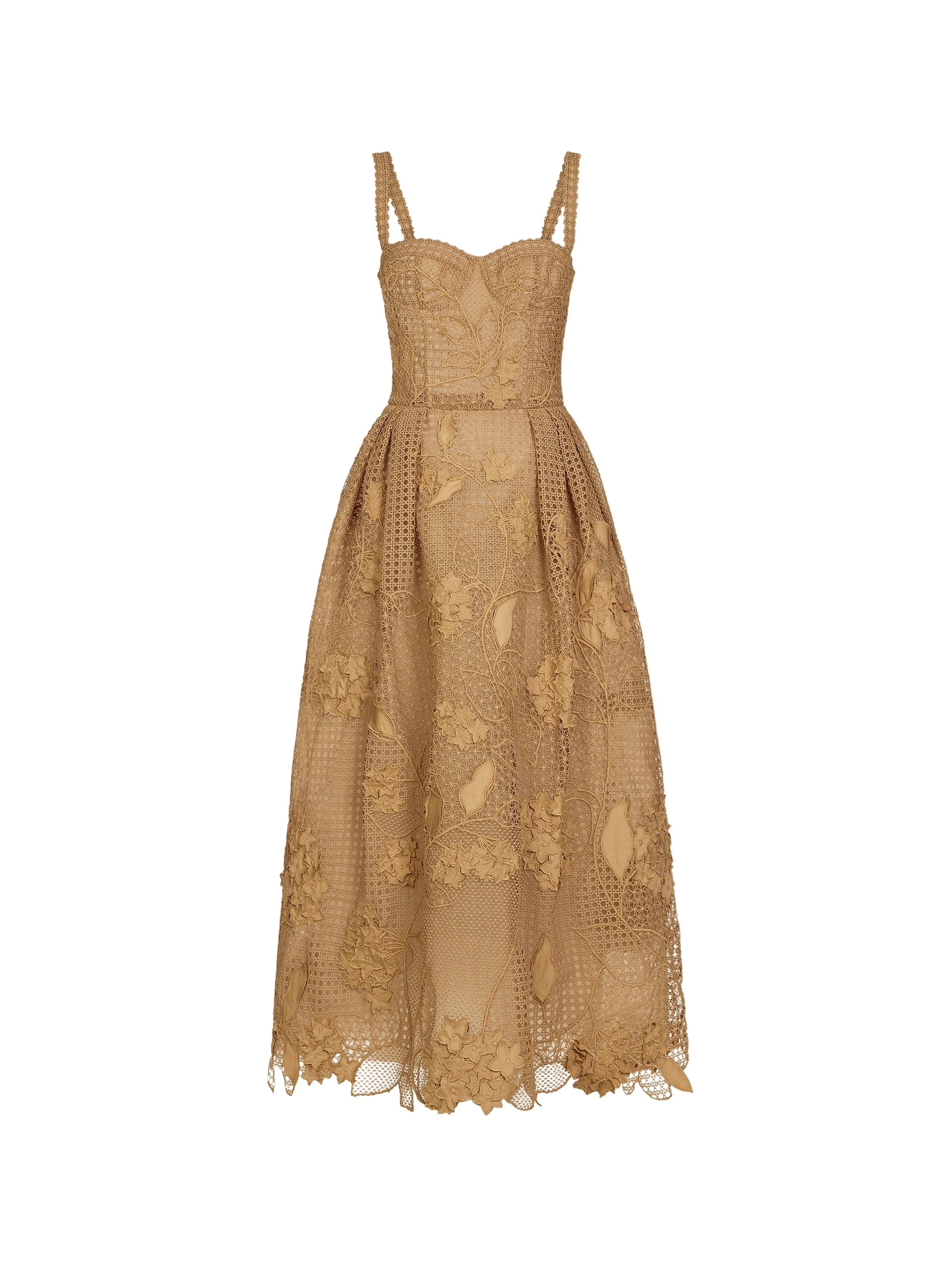 Oscar-de-la-Renta-Porcelain-Flower-Guipure-Lattice-Cocktail-Dress-Dresses61698_nobg Oscar de la Renta Porcelain Flower Guipure Lattice Cocktail Dress - Dresses - American Luxury Evening Wear at Luxury Shoes