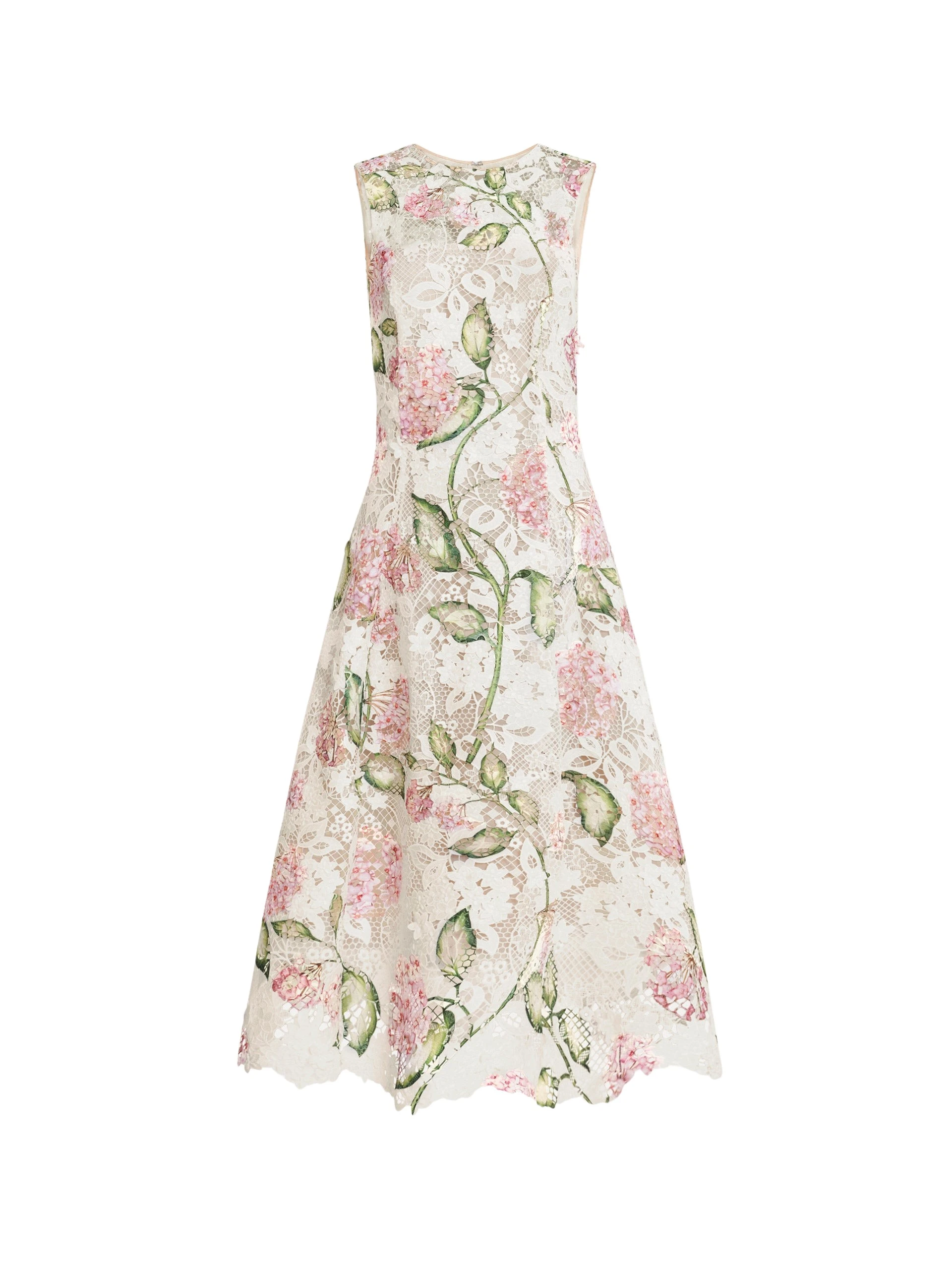 Oscar-de-la-Renta-Porcelain-Flower-Guipure-Sleeveless-Dress-Dresses78854_nobg Oscar de la Renta Porcelain Flower Guipure Sleeveless Dress - Dresses - American Luxury Evening Wear at Luxury Shoes