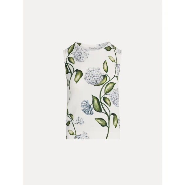 Oscar de la Renta Porcelain Flower Printed Tank - Tops - American Luxury Evening Wear at Luxury Shoes 