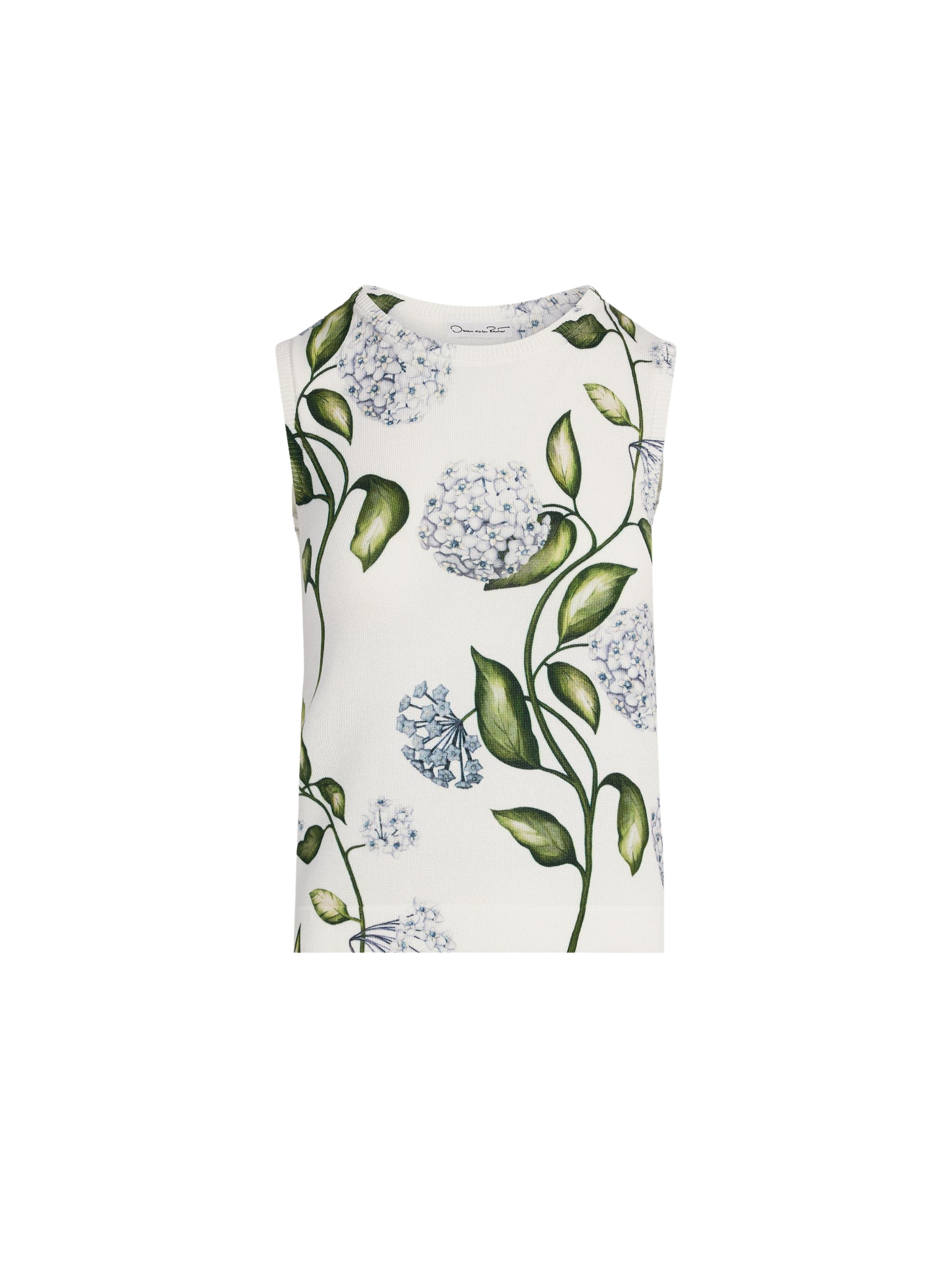 Oscar de la Renta Porcelain Flower Printed Tank Top