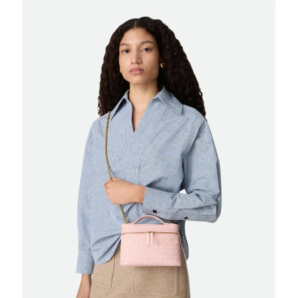 Khaite Women's Small Soft Vanity in Rose - Pink Clutch Bags - The Lotus Tote Bag - Shop at Luxury Shoes 