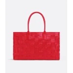 Khaite Maxi Intreccio Tote in Bright red - Red Totes & Top-Handle Bags - The Lotus Tote Bag - Shop at Luxury Shoes 