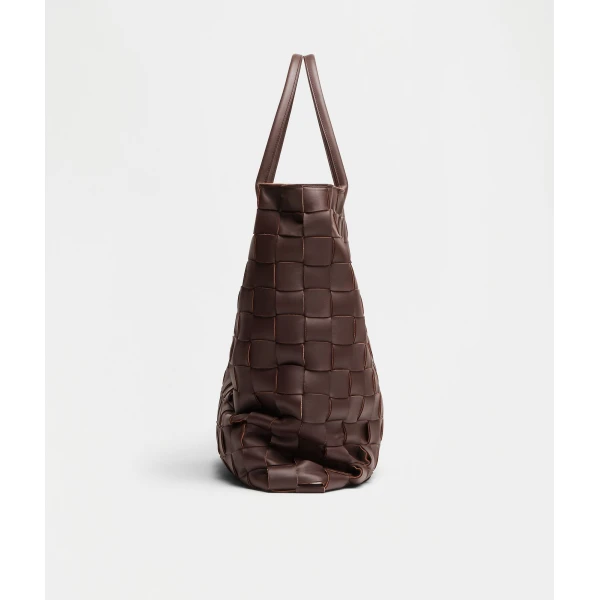Khaite Maxi Intreccio Tote in Oxblood - Red Totes & Top-Handle Bags - The Lotus Tote Bag - Shop at Luxury Shoes 