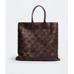 Khaite Maxi Intreccio Tote in Oxblood - Red Totes & Top-Handle Bags - The Lotus Tote Bag - Shop at Luxury Shoes 