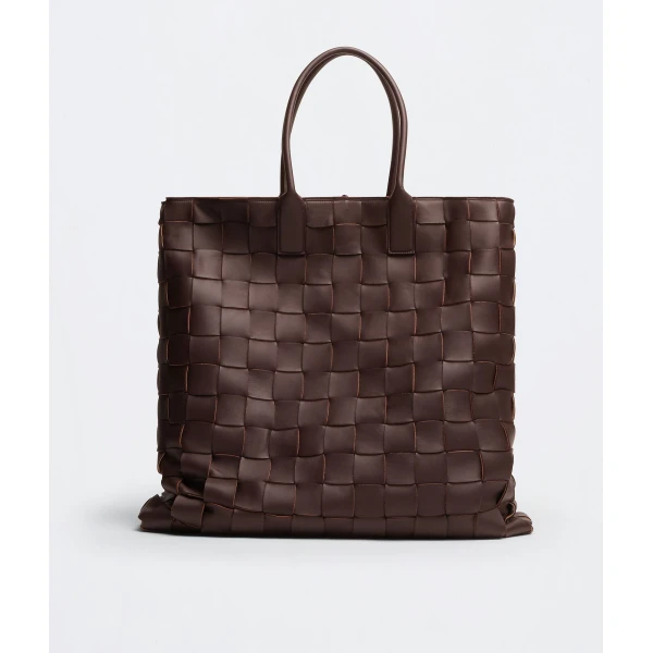 Khaite Maxi Intreccio Tote in Oxblood - Red Totes & Top-Handle Bags - The Lotus Tote Bag - Shop at Luxury Shoes 