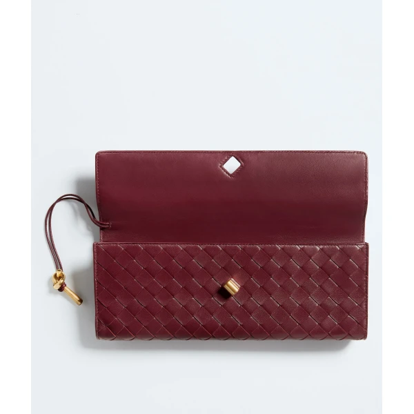 Khaite Women's Andiamo Clutch in Barolo - Red Clutch Bags - The Lotus Tote Bag - Shop at Luxury Shoes 