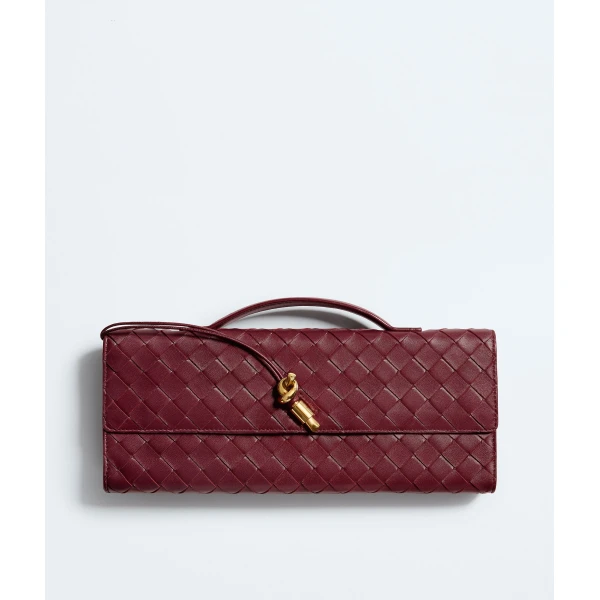 Khaite Women's Andiamo Clutch in Barolo - Red Clutch Bags - The Lotus Tote Bag - Shop at Luxury Shoes 