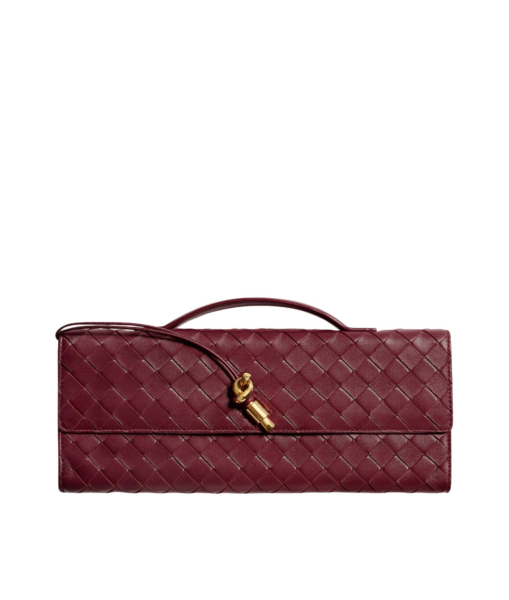 Khaite Women's Andiamo Clutch in Barolo - Red Clutch Bags - The Lotus Tote Bag - Shop at Luxury Shoes 
