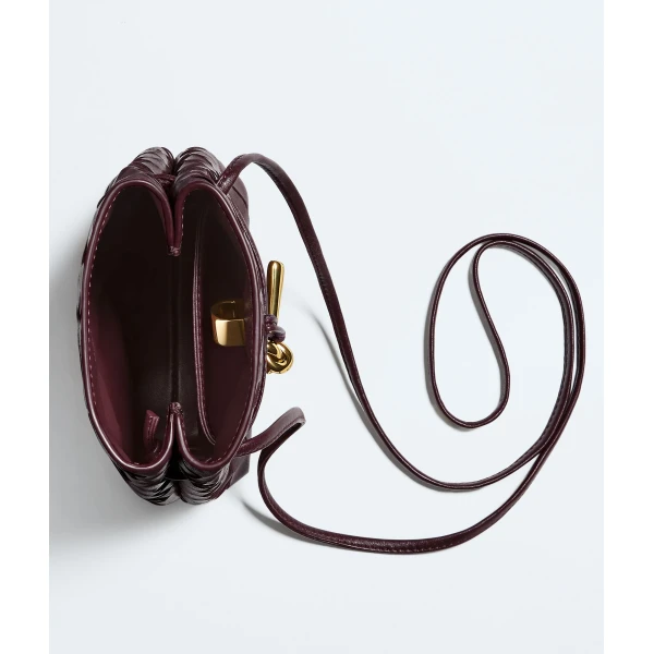 Khaite Women's Andiamo Phone Pouch in Deep mahogany - Red Mini Bags - The Lotus Tote Bag - Shop at Luxury Shoes 