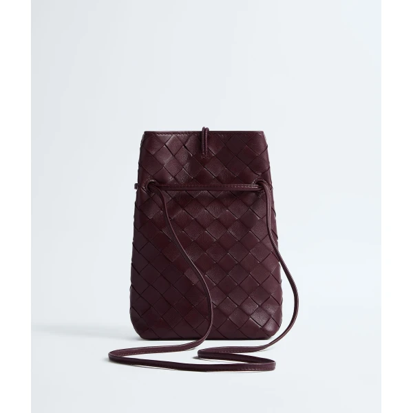 Khaite Women's Andiamo Phone Pouch in Deep mahogany - Red Mini Bags - The Lotus Tote Bag - Shop at Luxury Shoes 