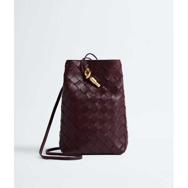 Khaite Women's Andiamo Phone Pouch in Deep mahogany - Red Mini Bags - The Lotus Tote Bag - Shop at Luxury Shoes 