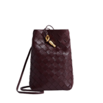 Khaite Women's Andiamo Phone Pouch in Deep mahogany - Red Mini Bags - The Lotus Tote Bag - Shop at Luxury Shoes 