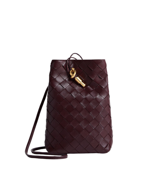Khaite Women's Andiamo Phone Pouch in Deep mahogany - Red Mini Bags - The Lotus Tote Bag - Shop at Luxury Shoes 