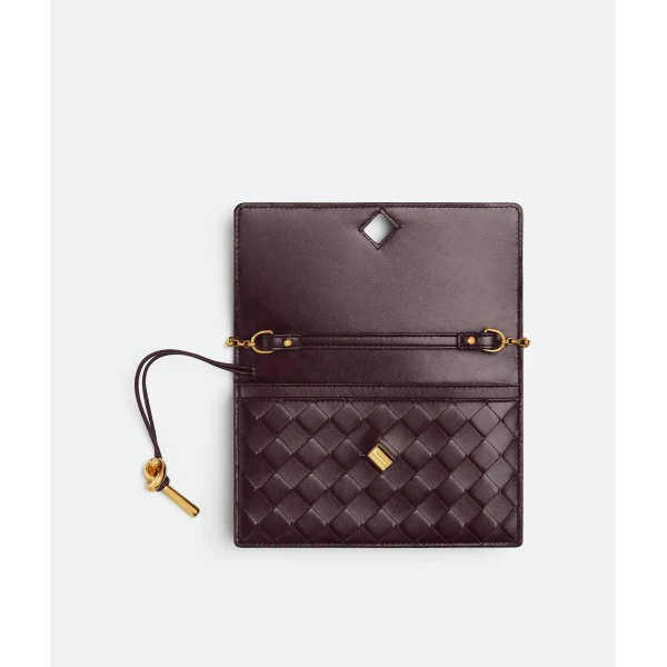 Khaite Women's Andiamo Pouch on Chain in Dark barolo - Red Shoulder & Crossbody Bags - The Lotus Tote Bag - Shop at Luxury Shoes 