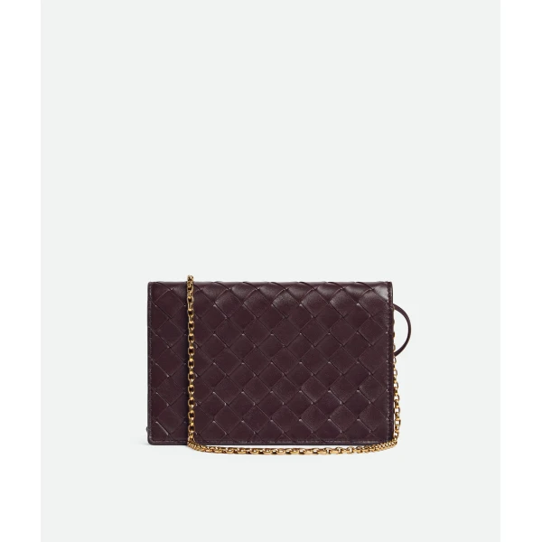 Khaite Women's Andiamo Pouch on Chain in Dark barolo - Red Shoulder & Crossbody Bags - The Lotus Tote Bag - Shop at Luxury Shoes 