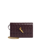 Khaite Women's Andiamo Pouch on Chain in Dark barolo - Red Shoulder & Crossbody Bags - The Lotus Tote Bag - Shop at Luxury Shoes 