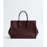 Khaite Women's Barbara Tote in Deep mahogany - Red Totes & Top-Handle Bags - The Lotus Tote Bag - Shop at Luxury Shoes 