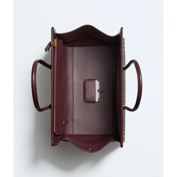 Khaite Women's Barbara Tote in Deep mahogany - Red Totes & Top-Handle Bags - The Lotus Tote Bag - Shop at Luxury Shoes 