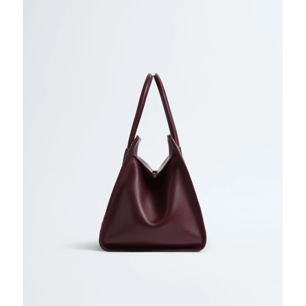 Khaite Women's Barbara Tote in Deep mahogany - Red Totes & Top-Handle Bags - The Lotus Tote Bag - Shop at Luxury Shoes 