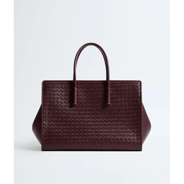 Khaite Women's Barbara Tote in Deep mahogany - Red Totes & Top-Handle Bags - The Lotus Tote Bag - Shop at Luxury Shoes 