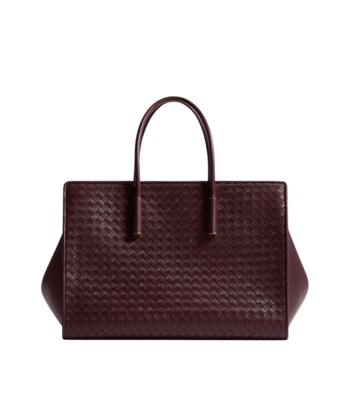 Khaite Women's Barbara Tote in Deep mahogany - Red Totes & Top-Handle Bags - The Lotus Tote Bag - Shop at Luxury Shoes 