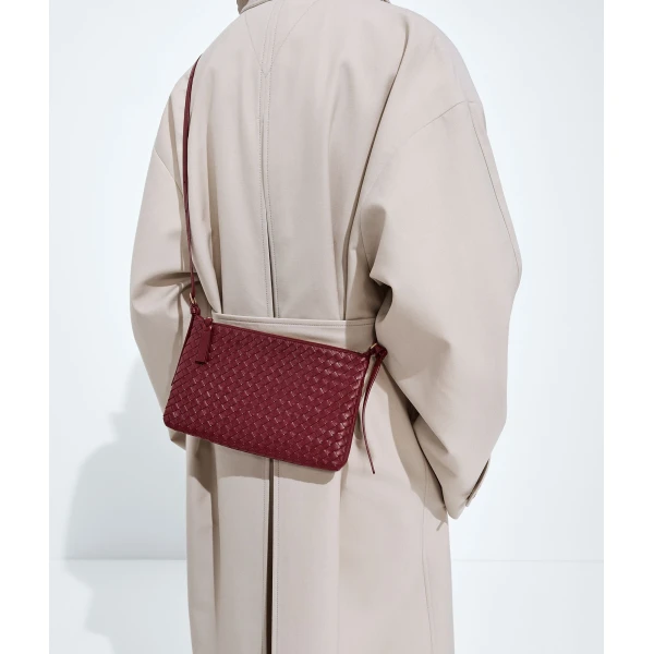 Khaite Women's Intrecciato Piccolo Medium Pouch in Lava red - Red Clutch Bags - The Lotus Tote Bag - Shop at Luxury Shoes 