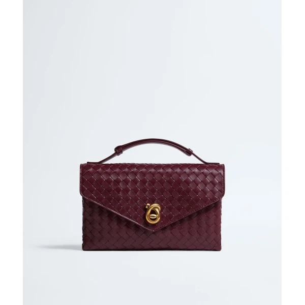 Khaite Women's Knot Lock in Barolo - Red Clutch Bags - The Lotus Tote Bag - Shop at Luxury Shoes 