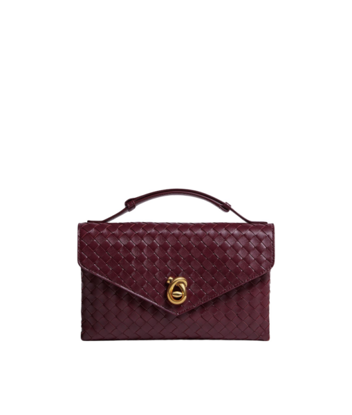 Khaite Women's Knot Lock in Barolo - Red Clutch Bags - The Lotus Tote Bag - Shop at Luxury Shoes 