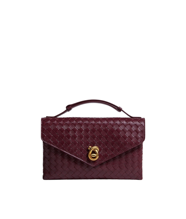 Khaite Women's Knot Lock in Barolo - Red Clutch Bags - The Lotus Tote Bag - Shop at Luxury Shoes 