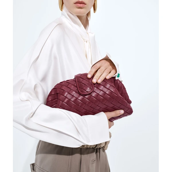 Khaite Women's Lauren 1980 in Barolo - Red Shoulder & Crossbody Bags - The Lotus Tote Bag - Shop at Luxury Shoes 