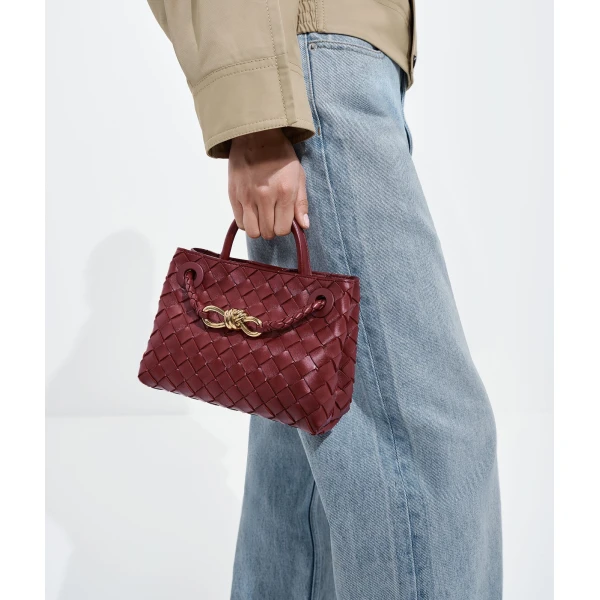 Khaite Women's Mini Andiamo in Lava red - Red Mini Bags - The Lotus Tote Bag - Shop at Luxury Shoes 