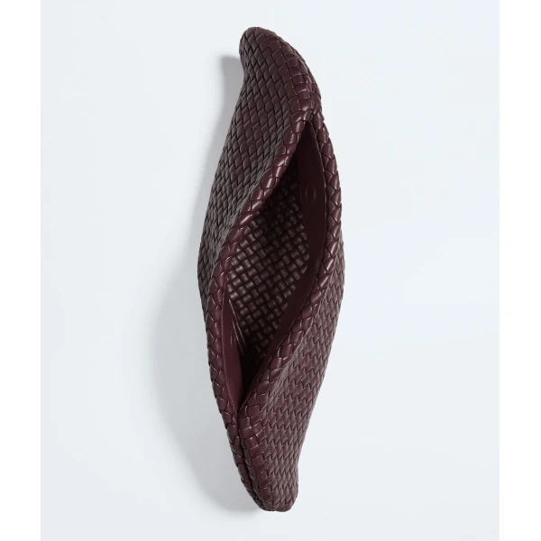 Khaite Women's Onda Clutch in Deep mahogany - Red Clutch Bags - The Lotus Tote Bag - Shop at Luxury Shoes 