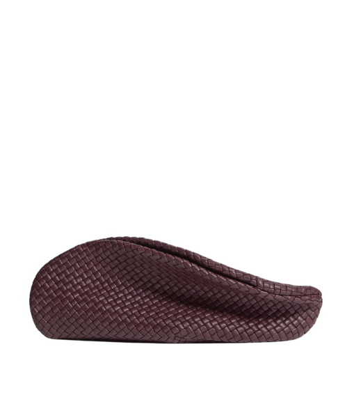 Khaite Women's Onda Clutch in Deep mahogany - Red Clutch Bags - The Lotus Tote Bag - Shop at Luxury Shoes 