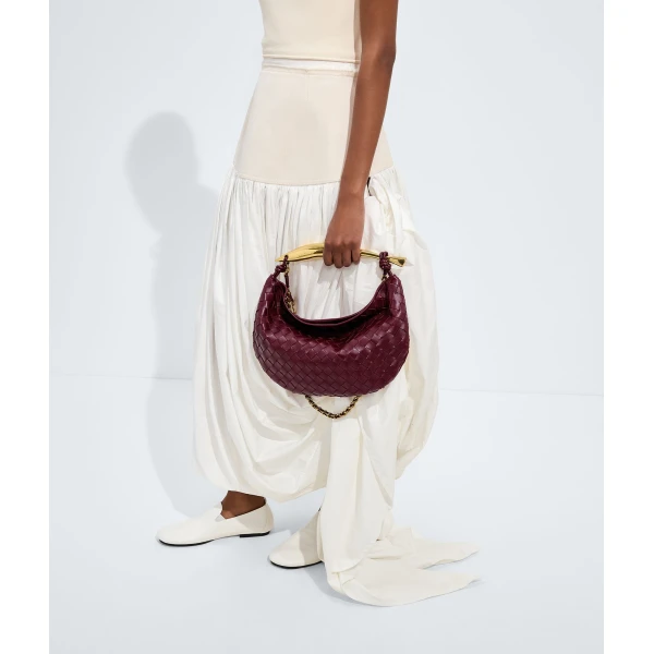 Khaite Women's Sardine Chain in Barolo - Red Shoulder & Crossbody Bags - The Lotus Tote Bag - Shop at Luxury Shoes 