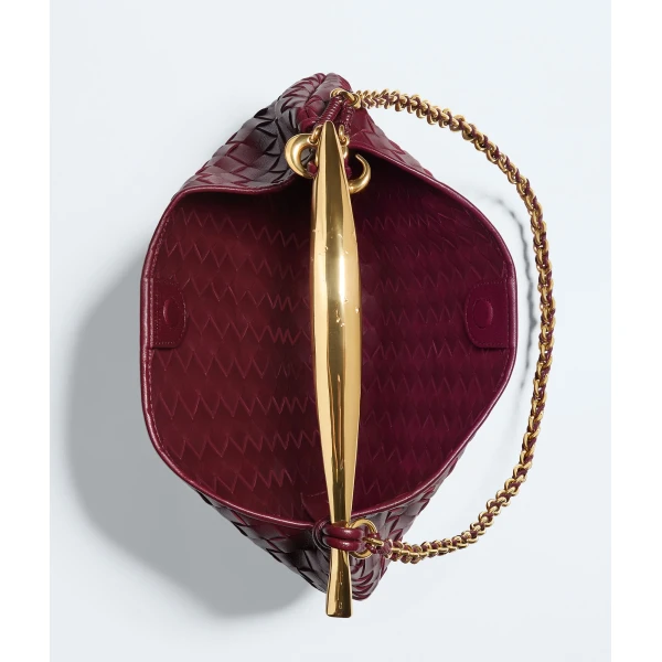 Khaite Women's Sardine Chain in Barolo - Red Shoulder & Crossbody Bags - The Lotus Tote Bag - Shop at Luxury Shoes 