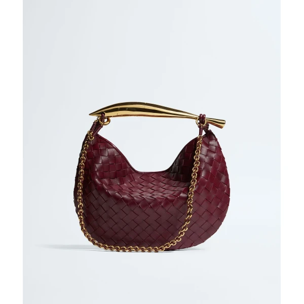 Khaite Women's Sardine Chain in Barolo - Red Shoulder & Crossbody Bags - The Lotus Tote Bag - Shop at Luxury Shoes 
