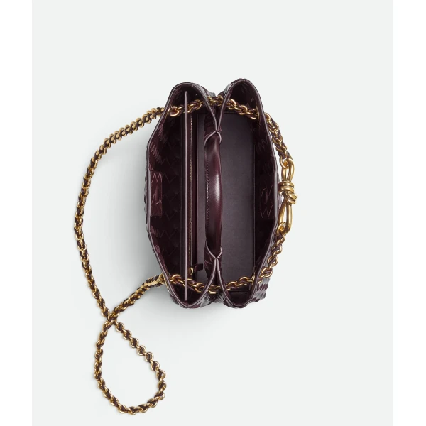 Khaite Women's Small Andiamo Chain in Dark barolo - Red Shoulder & Crossbody Bags - The Lotus Tote Bag - Shop at Luxury Shoes 