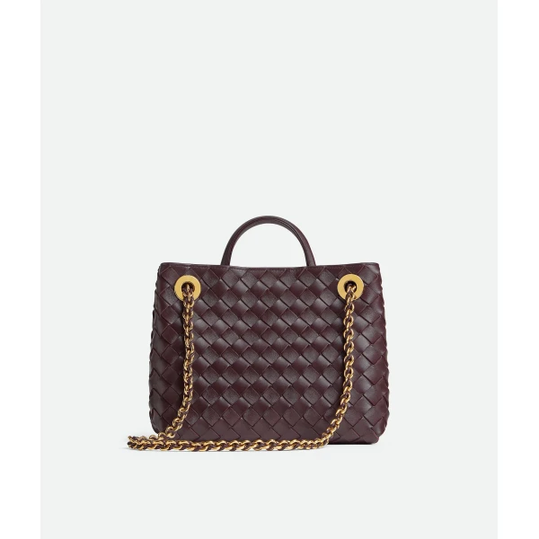 Khaite Women's Small Andiamo Chain in Dark barolo - Red Shoulder & Crossbody Bags - The Lotus Tote Bag - Shop at Luxury Shoes 