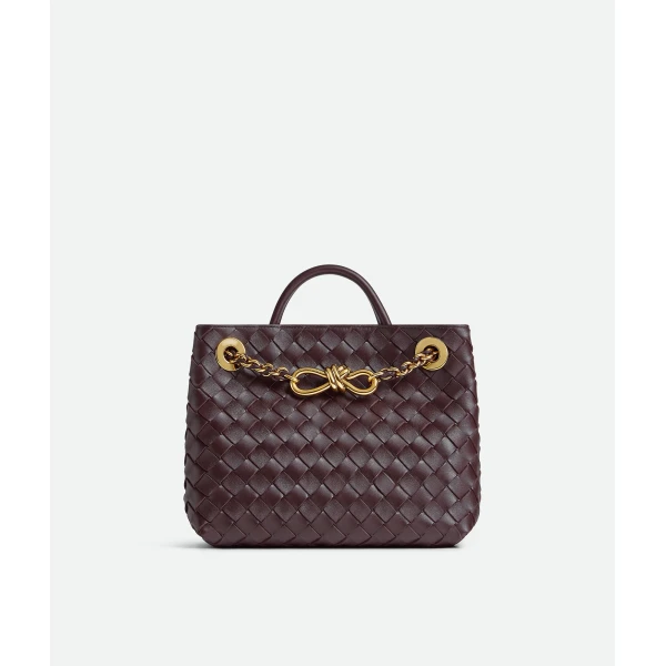 Khaite Women's Small Andiamo Chain in Dark barolo - Red Shoulder & Crossbody Bags - The Lotus Tote Bag - Shop at Luxury Shoes 