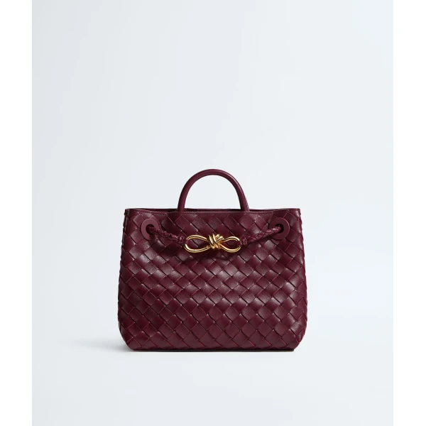 Khaite Women's Small Andiamo in Barolo - Red Totes & Top-Handle Bags - The Lotus Tote Bag - Shop at Luxury Shoes 